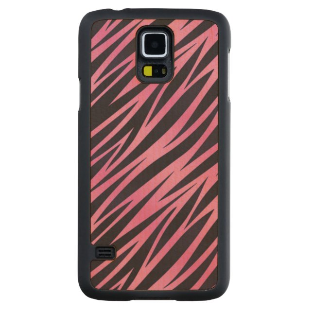 Rosa sebrarandbakgrund carved lönn galaxy s5 slim skal (Baksidan)