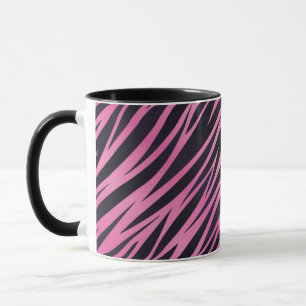 Rosa sebrarandbakgrund mugg