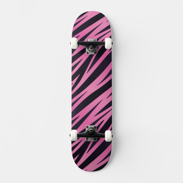 Rosa sebrarandbakgrund skateboard bräda 21,5 cm (Framsida)