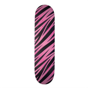 Rosa sebrarandbakgrund skateboard bräda 21,5 cm