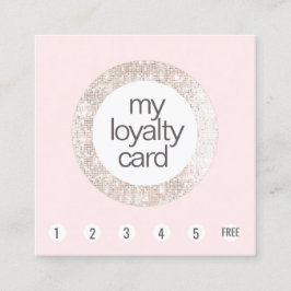 Rosa Sequin Beauty Salon Customer Loyalty 6 Slår Lojalitetskort