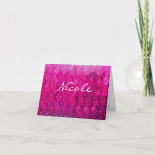 Rosa Sequins Personlig Note-kort Anteckningskort
