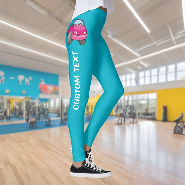 Rosa seriefigur-bil leggings (Skapare uppladdad)