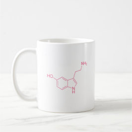 Rosa Serotoninmolekylstruktur Kaffemugg