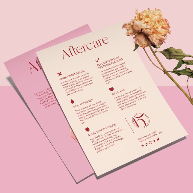  Rosa Service Aftercare Skincare Flyer (Skapare uppladdad)