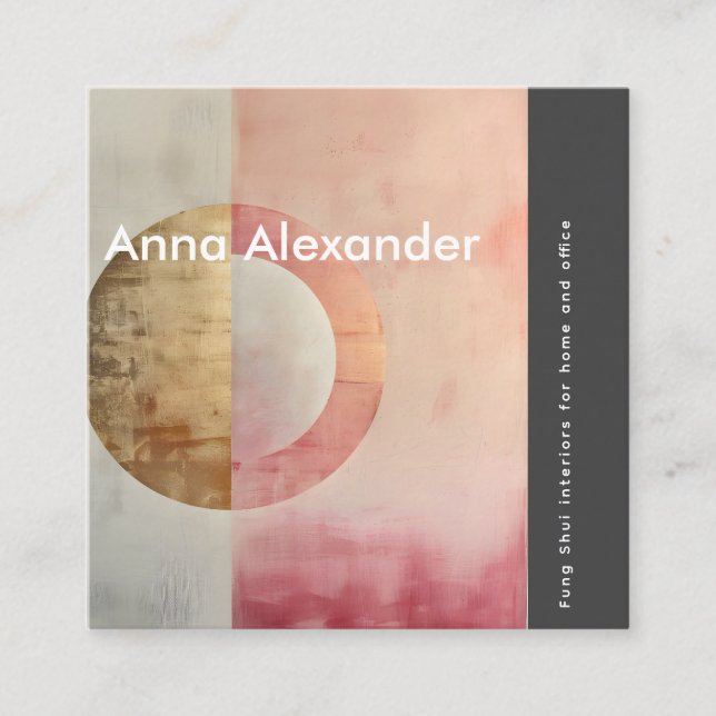 Rosa - servicedesign 7 fyrkantigt visitkort (Framsida)