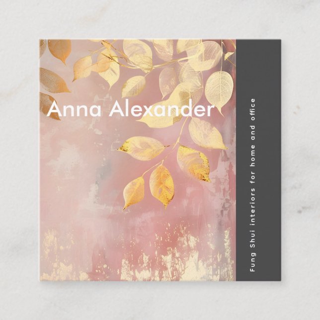 Rosa - servicedesign 9 fyrkantigt visitkort (Framsida)