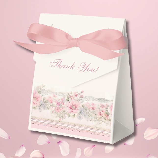 Rosa shabby chic blomster kristen baby shower presentaskar (Skapare uppladdad)