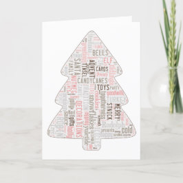 Rosa shabby chic Julgran-kort Helgkort