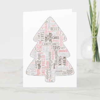 Rosa shabby chic Julgran-kort Helgkort