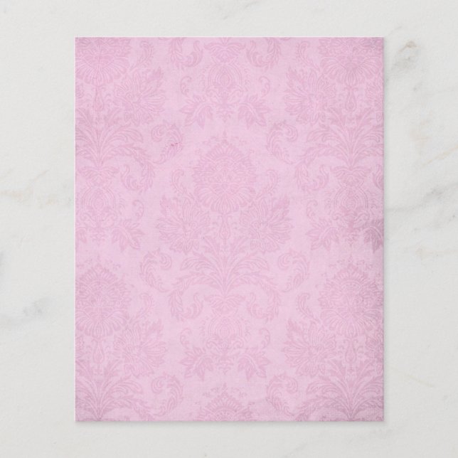 Rosa Shabby Damask Scrapbook Papper (Framsida)