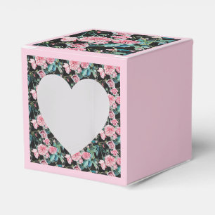 Rosa shabby ros blommig tebjudningstårta förmånslå presentaskar