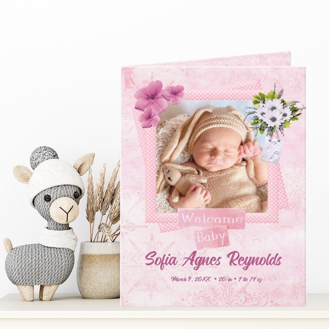 Rosa Shabby Stil Baby Meddelande (Skapare uppladdad)