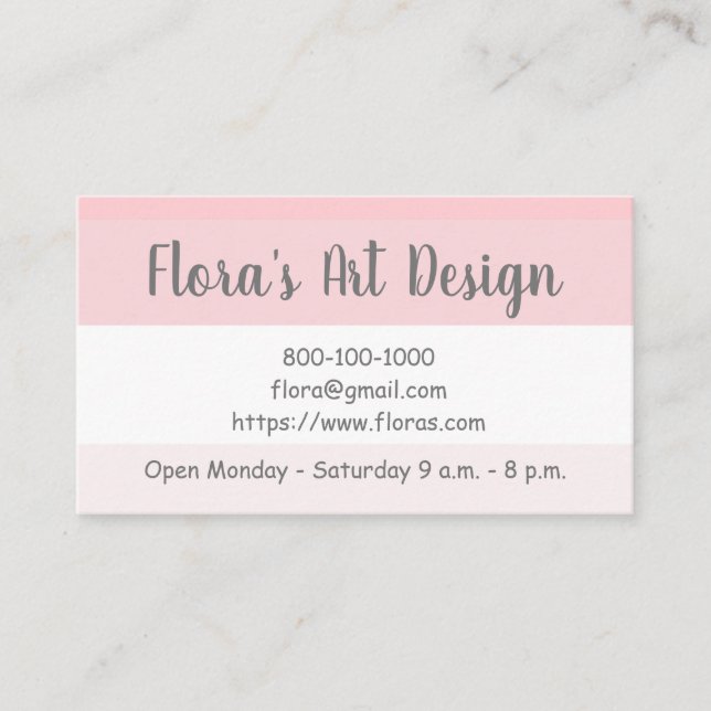 ROSA SHADES Affärskort Visitkort (Framsida)