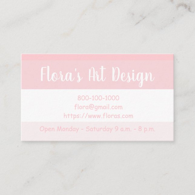 ROSA SHADES Affärskort Visitkort (Framsida)