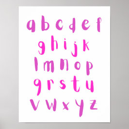Rosa Shades Alphabet Lowercase Brev Kids Room Poster