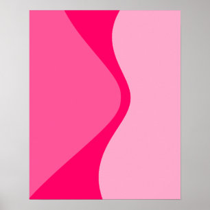 Rosa Shades Curved Geometric Shapes Poster
