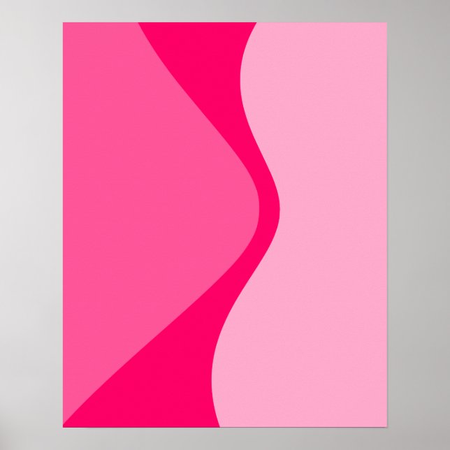 Rosa Shades Curved Geometric Shapes Poster (Framsidan)