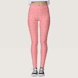 Rosa Shades Gult Stars Square Mönster Fitness Leggings