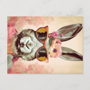 Rosa Shades, hon-Bunny: en Retro-kanin i Groovy S Vykort