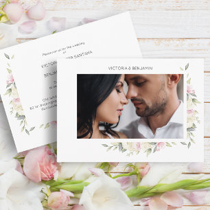 Rosa Shades Romantic Blommigt Bröllop WANDERFOTO ( Inbjudningar