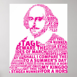 Rosa Shakespeare-textdesign Poster