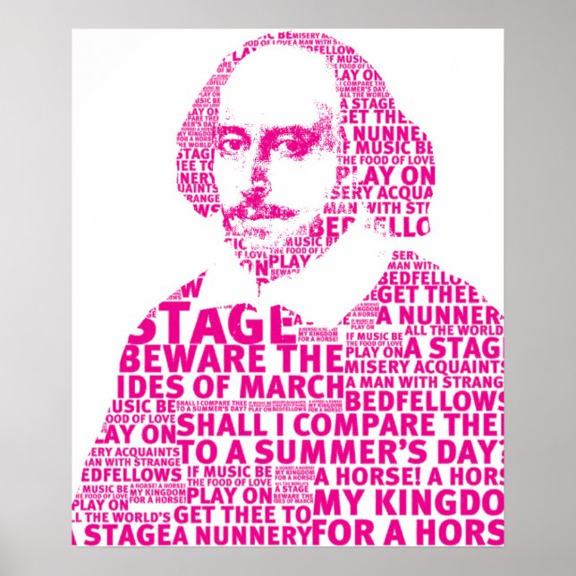 Rosa Shakespeare-textdesign Poster (Framsidan)