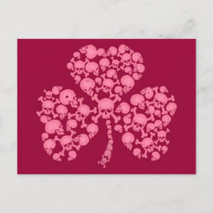 Rosa Shamrock Döskallars Vykort