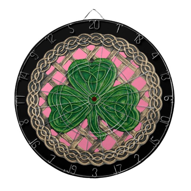 Rosa Shamrock on Celtic Knots Dart Board Piltavla (Framsidan)