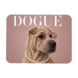 Rosa Shar Pei Hund Covergirl Magnet