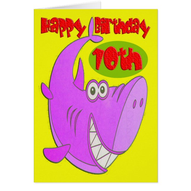 Rosa Shark 10:e födelsedag Hälsningskort (Framsidan)