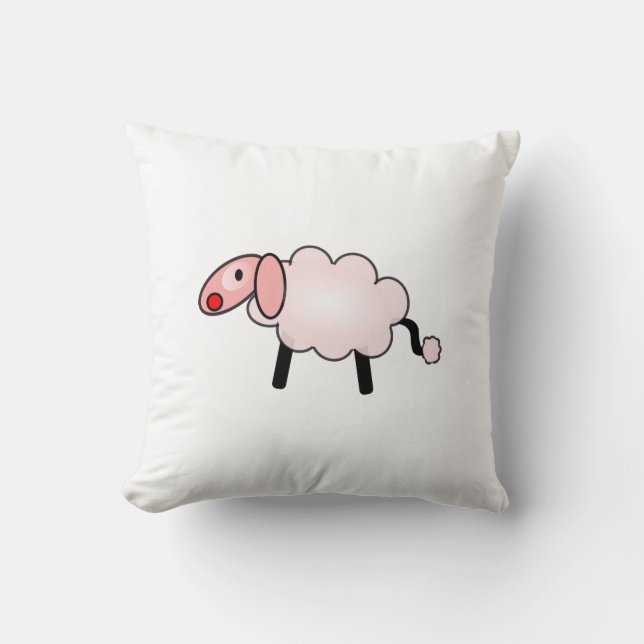 Rosa Sheep Dekorativ kudde (Framsida)