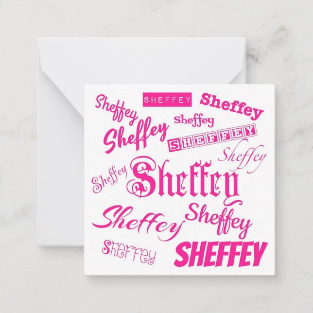 Rosa Sheffey Typsnitt - 9572 Anteckningskort (Framsida)