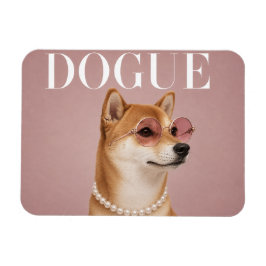 Rosa Shiba Inu Hund Covergirl Magnet