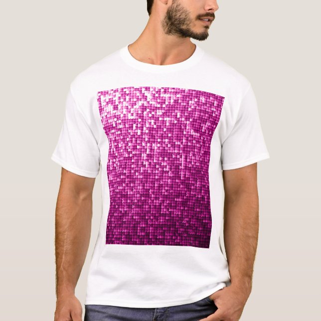 Rosa shimmer, silver, svarta sekvenser t shirt (Framsida)