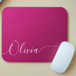 Rosa Shimmer White Elegant Calligraphy Script Namn<br><div class="desc">Rosa Shimmer White Elegant Calligraphy Script Anpassningsbar Personlig Mouse Pad har en modern och enkel design för trendig och snyggt med personlig Namn i namn i elegant-handskriven calligraphy-skripttypografi på en metallisk rosa shimmer-bakgrund. Designad av ©Evco Studio www.zazzle.com/store/evcostudio</div>