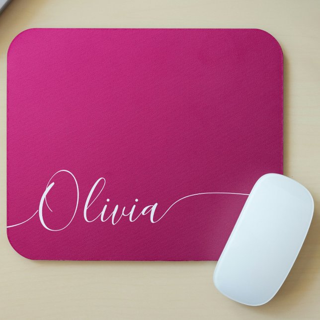 Rosa Shimmer White Elegant Calligraphy Script Namn Musmatta (Skapare uppladdad)