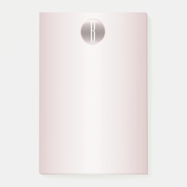  Rosa Shine & Shimmer Glam Rustic Monogram Post-it Block (Framsida)