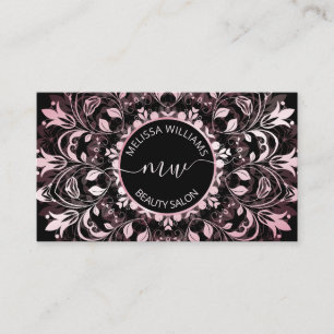 Rosa Shiny Black Mandala Logotyp Visitkort