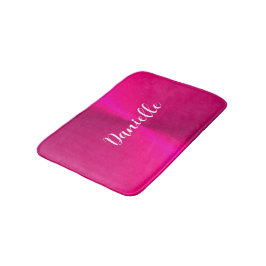 Rosa shiny faux metall eget namn badrumsmatta
