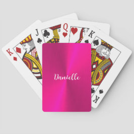 Rosa shiny faux metall eget namn casinokort