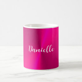 Rosa shiny faux metall eget namn kaffemugg