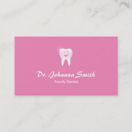 Rosa Shiny Smiling Tooth Dental Möte Female Tidsbeställning Kort