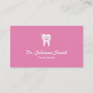 Rosa Shiny Smiling Tooth Dental Möte Female Tidsbeställning Kort