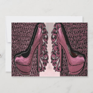 Rosa Shoe-inbjudningar Inbjudningar