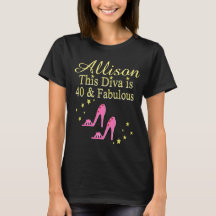 ROSA SHOE QUEEN 40 BIRTHDAY PERSONLIG T SHIRT