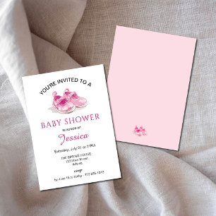 Rosa Shoes Baby Shower-inbjudan Inbjudningar