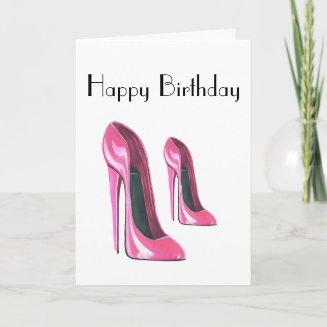 Rosa Shoes Birthday Card Kort (Framsida)
