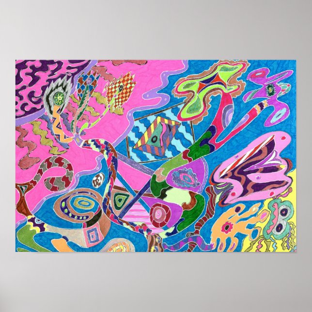 Rosa Shore, 19x13 Abstrakt Art. Poster (Framsidan)