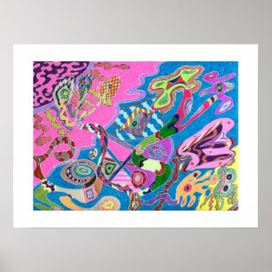 Rosa Shore, 24x18 Abstrakt Art Poster